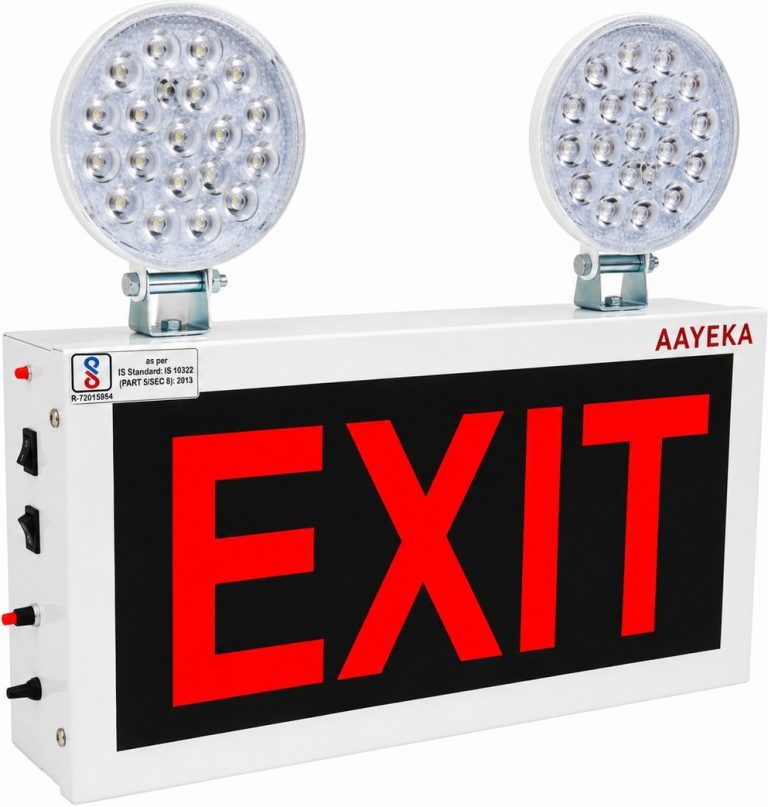 AAYEKA EXIT sign marked to IS 10322